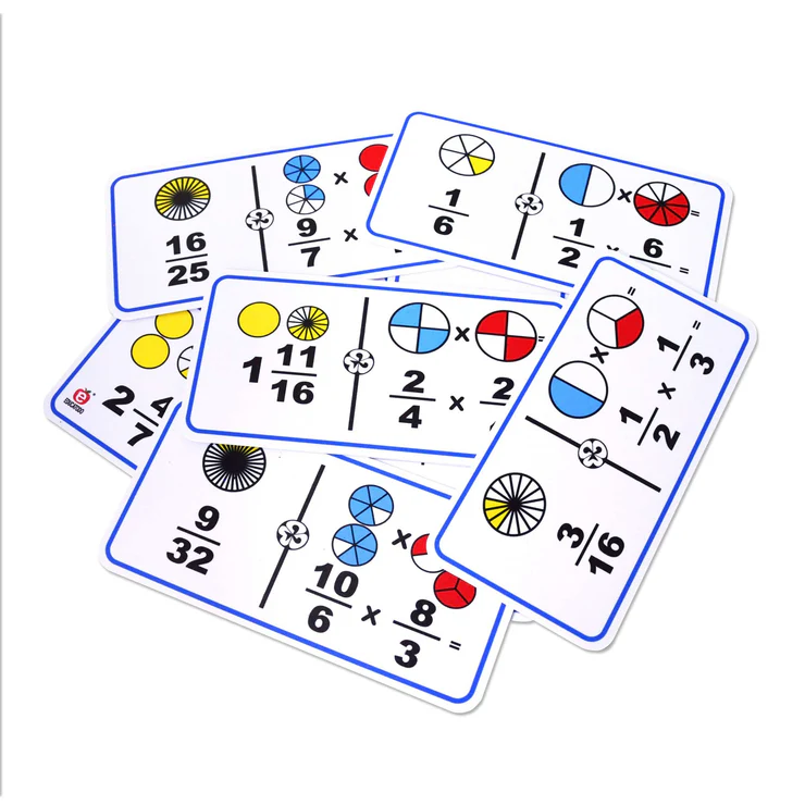 DOMINO GIGANTE DE FRACCIONES MULTIPLICACION CIRCULOS