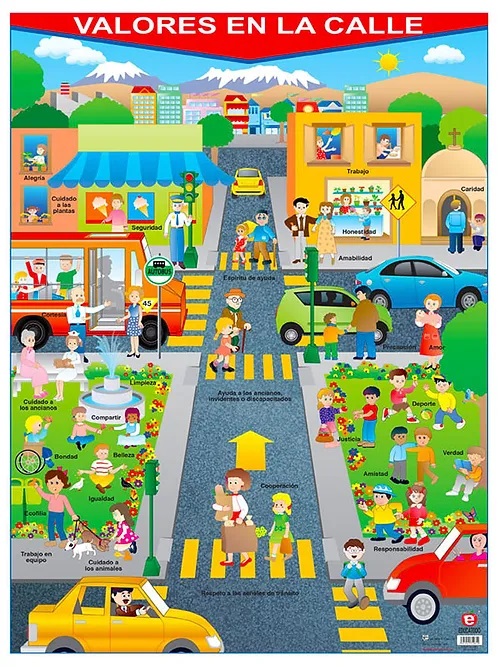 POSTER VALORES EN LA CALLE