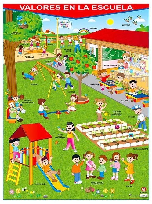 POSTER VALORES EN LA ESCUELA