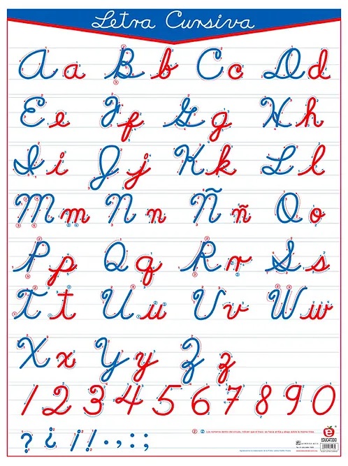 POSTER LETRA CURSIVA