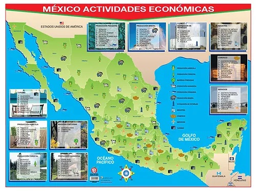 POSTER MEXICO ACTIVIDADES ECONOMICAS