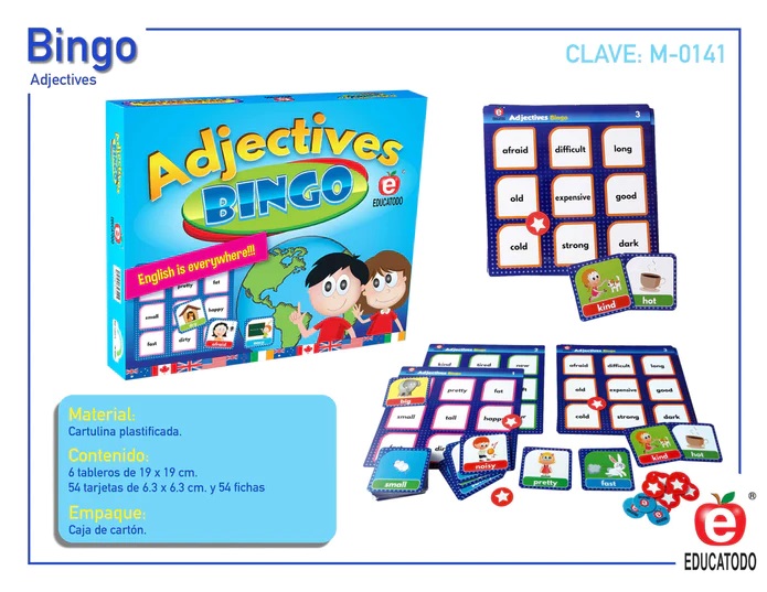 ADJECTIVES BINGO