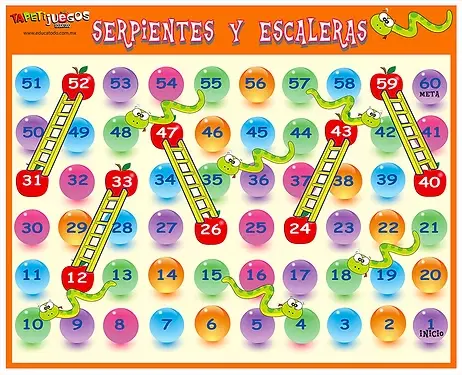 TAPETIJUEGO SERPIENTES Y ESCALERAS 3.1 X 2.5 M