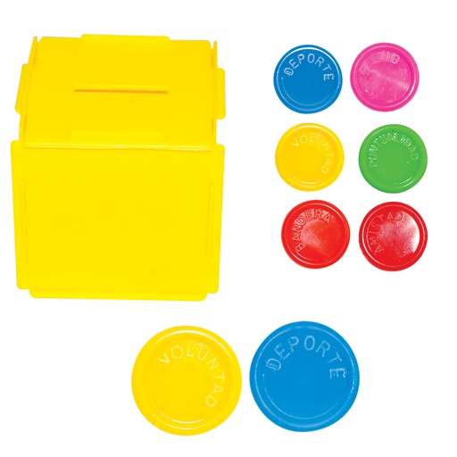 ALCANCIA DE VALORES C/2 ALCANCIAS Y 96 FICHAS