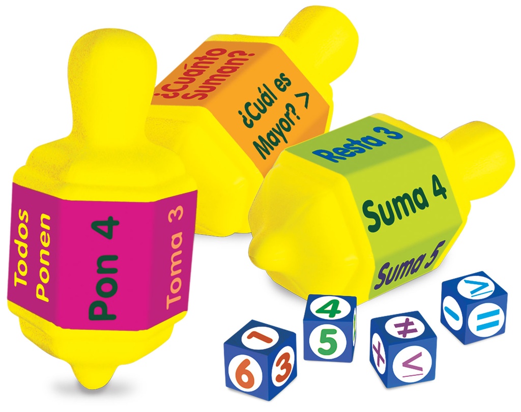 PIRINOLA ARITMETICA C/3 PIRINOLAS Y 4 DADOS 