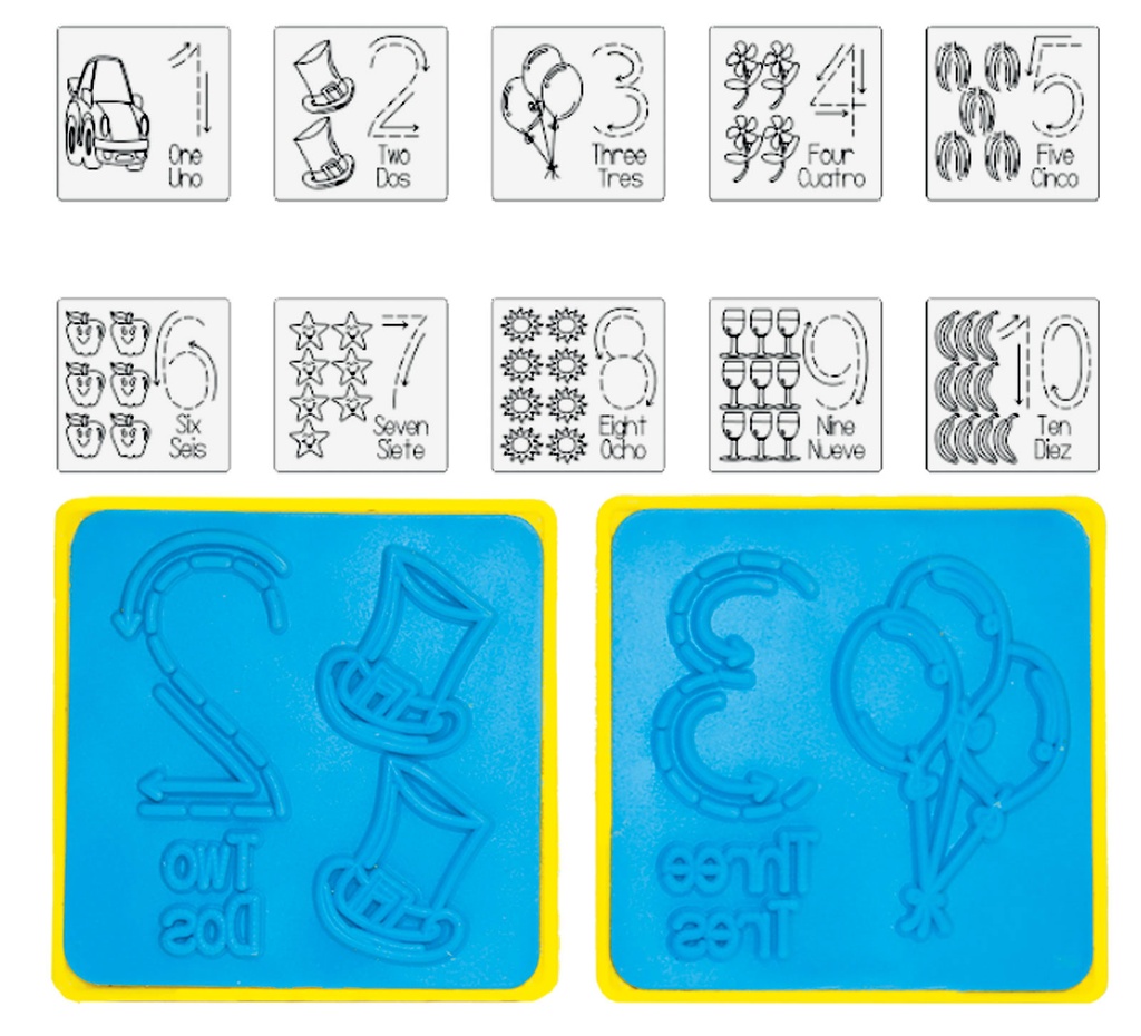SELLOS BILINGÜES DEL 1 AL 10 C/10 PZAS