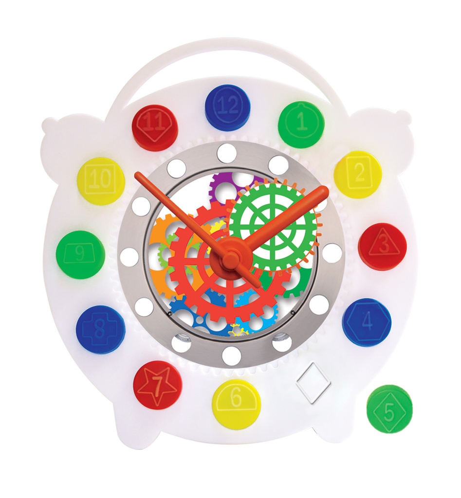 RELOJ MECANICO CON RESAQUES GEOMETRICOS C/18 PZAS