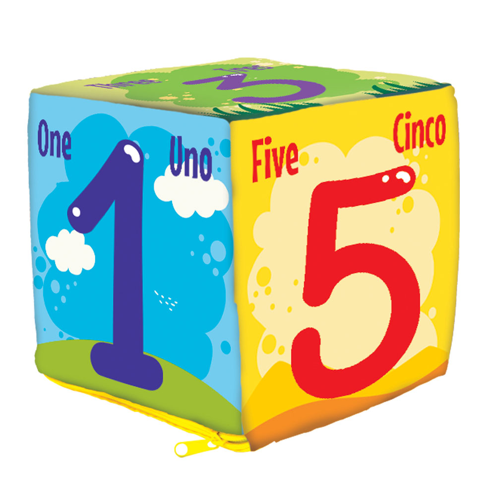 CUBO NUMEROS 1 AL 6 20X20 CM DE TELA