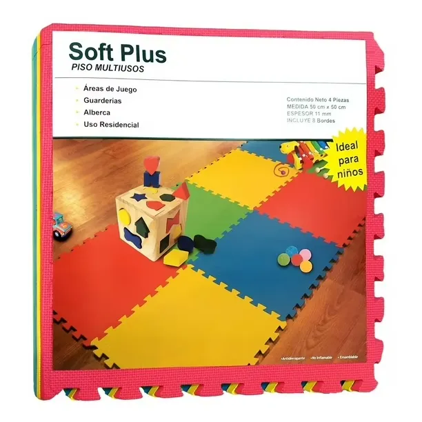 [TP-0002] TAPETE PISO FOAMY CON 4 PZS DE 50X50 CM 