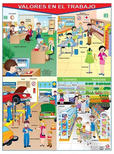 [B-0179-I] POSTER VALORES EN EL TRABAJO