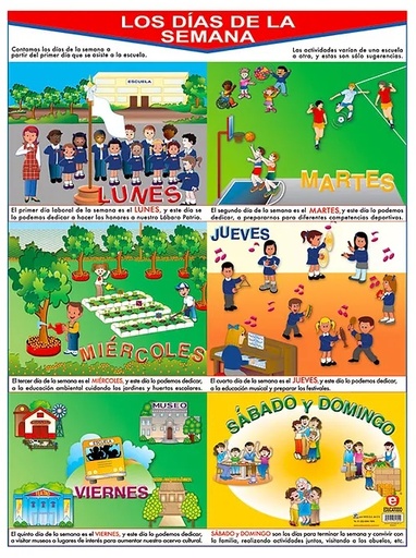 [B-0181-I] POSTER LOS DIAS DE LA SEMANA