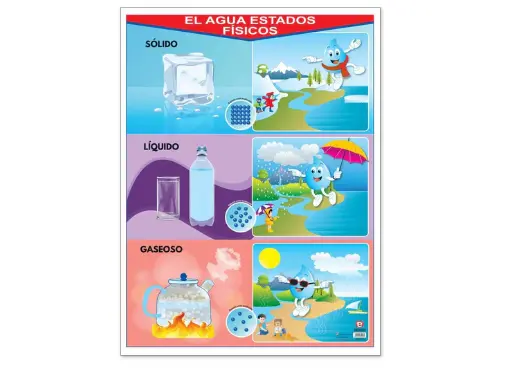 [B-0219-II] POSTER EL AGUA ESTADOS FISICOS C/B