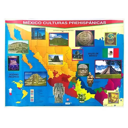 [B-0360-I] POSTER MEXICO CULTURAS PREHISPANICAS