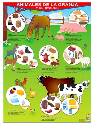 [B-0854-I] POSTER ANIMALES DE LA GRANJA Y DERIVADOS