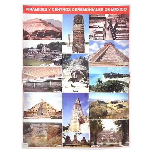 [B-1151-I] POSTER PIRAMIDES Y CENTROS CEREMONIALES DE MEXICO