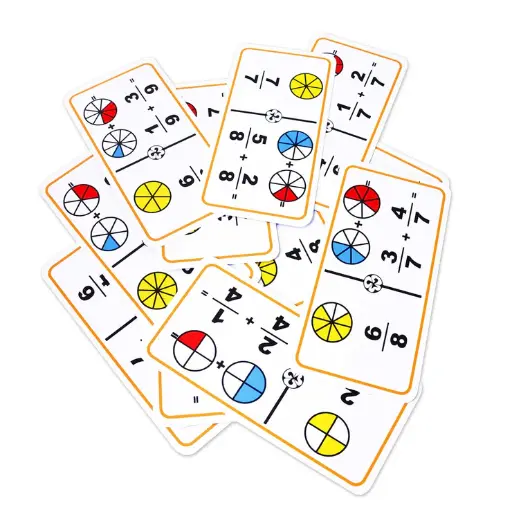 [J-0215] DOMINO GIGANTE DE FRACCIONES SUMAS CIRCULOS