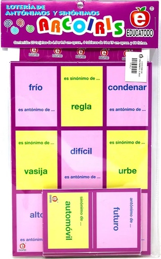 [M-0325] LOTERIA ARCOIRIS ANTONIMOS Y SINONIMOS