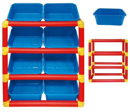 [1014] EXHIBIDOR TUBULAR 2" C/8 CHAROLAS