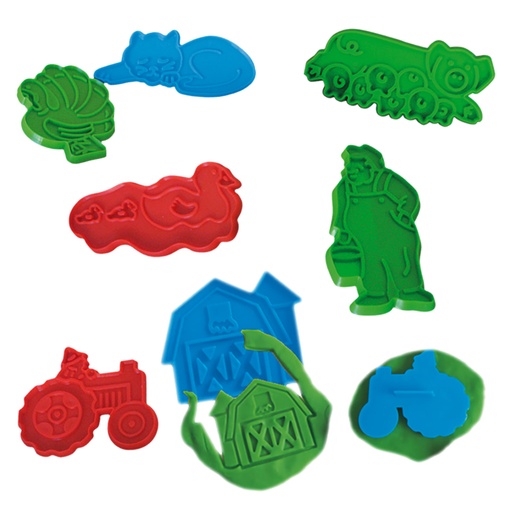 [3037] COOKIE CUTTER GRANJA C/24 PZAS Y 4 PLASTILINAS