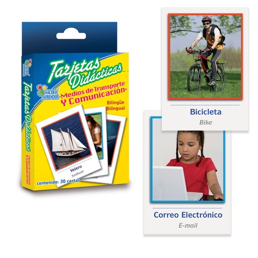 [6042] TARJETAS DIDACTICAS MEDIOS DE TRANSPORTE C/30 PZAS