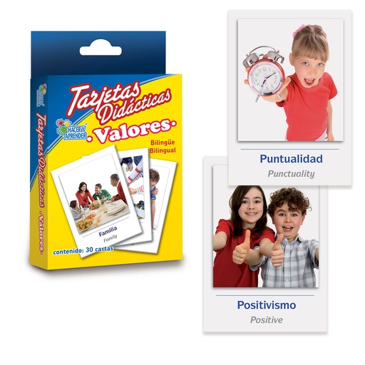 [6046] TARJETAS DIDACTICAS VALORES C/30 PZAS