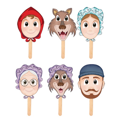 [6074] MASCARA PARA CUENTOS: CAPERUCITA ROJA C/6 PZAS