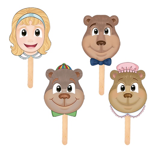 [6075] MASCARA PARA CUENTOS: RICITOS DE ORO C/4 PZAS