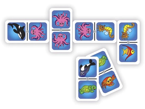 [J-0123] DOMINO DE ANIMALES DEL MAR ECO