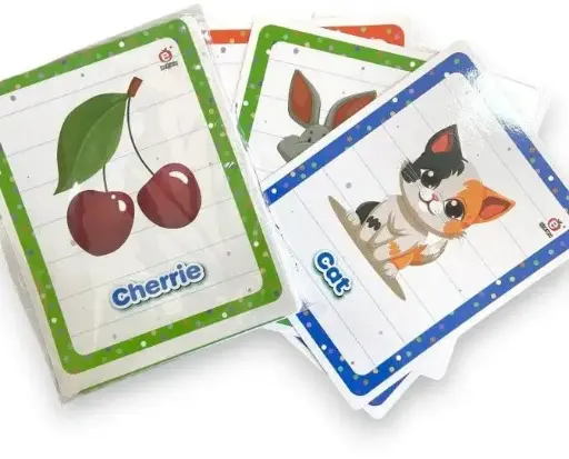 [M-0107] BIG FLASH CARDS FRUITS, ANIMALS & VERBS