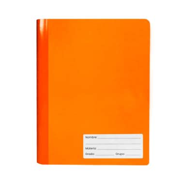 [LT-0889] CUADERNO PROFESIONAL CUADRO CHICO NARANJA COSIDO 90HJS