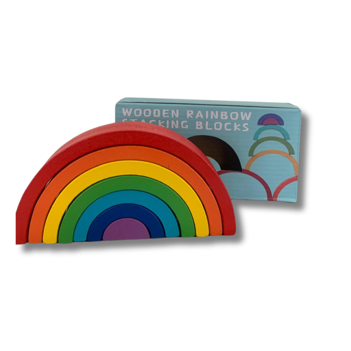 [51-042-2] WOODEN RAINBOW STACKING BLOCKS