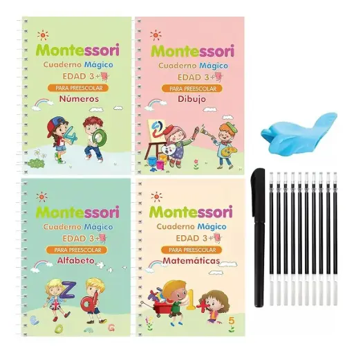 [ZT001] LIBRO MÁGICO MONTESSORI CON 4 PIEZAS